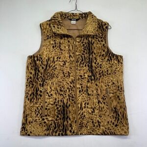 ALIA Women's Size 8 Cheetah Animal Print Sleeveless Vest Vintage